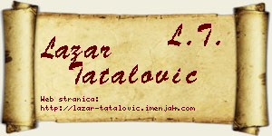 Lazar Tatalović vizit kartica